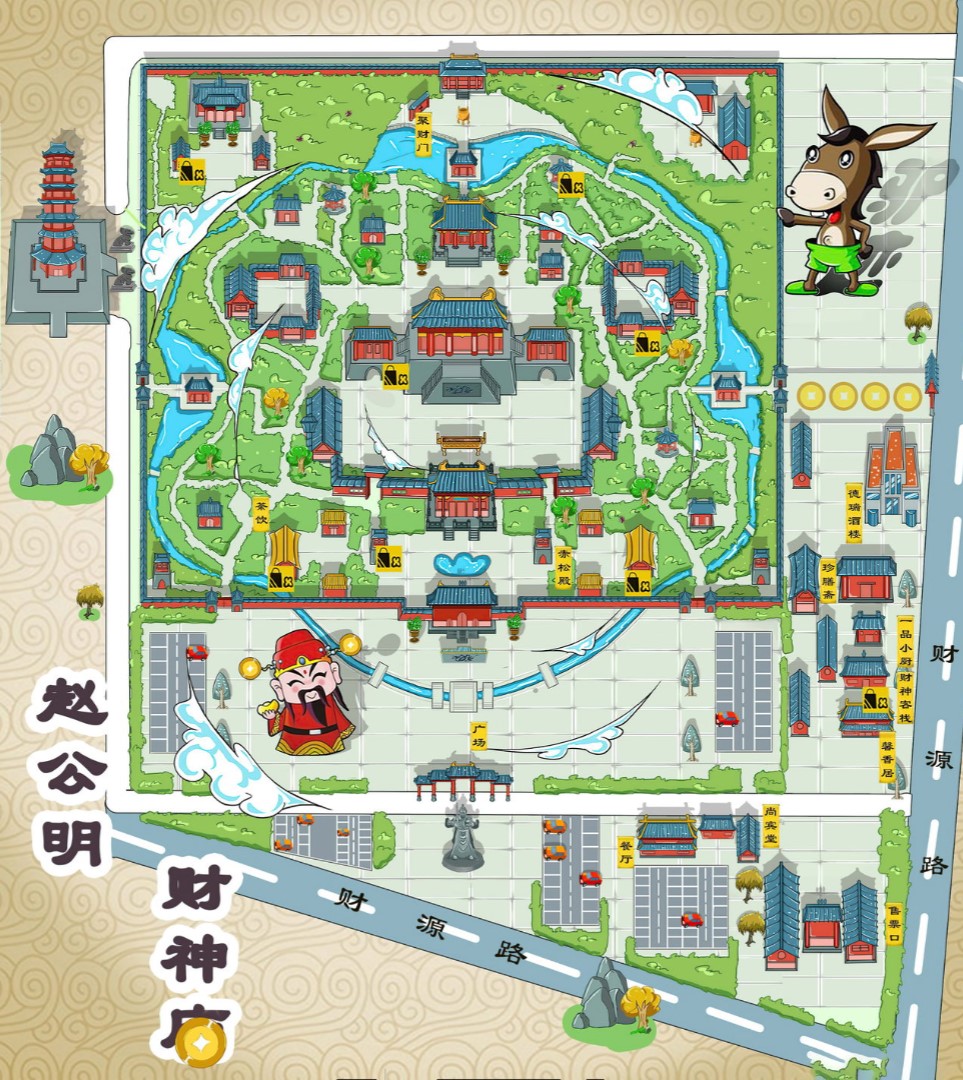 番禺寺庙类手绘地图
